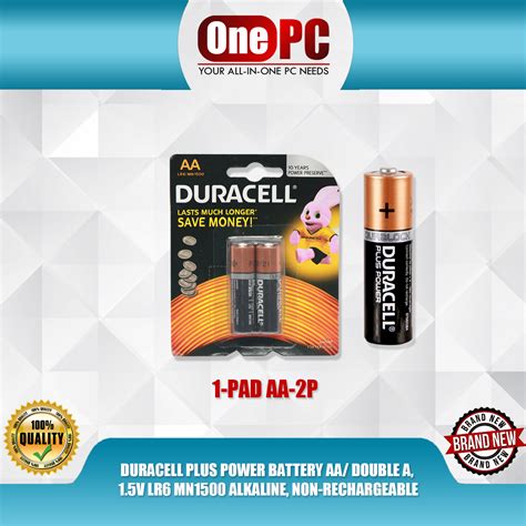 Duracell Plus Power Battery Aa Double A 1 5v Lr6 Mn1500 Alkaline Non Rechargeable Lazada Ph