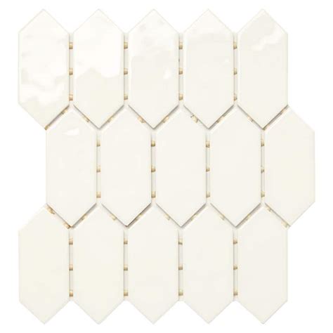 Daltile Luxecraft White In X In Glazed Ceramic Picket Mosaic