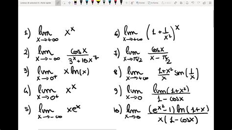Analisi I Limiti Di Funzioni Esercizi Svolti Youtube