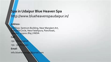 Ppt Spa In Udaipur Blue Heaven Spa Powerpoint Presentation Free