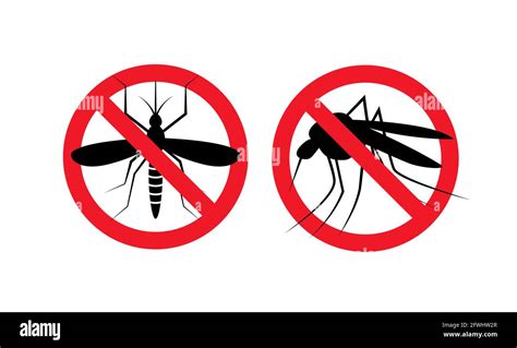 Repellent Mosquito Stop Sign Icon Malaria Pest Insect Anti Mosquito