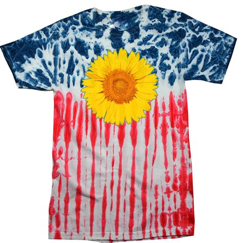 Sunflower Tie Dye T Shirt Us Flag Tie Dye Sunflower T Shirts