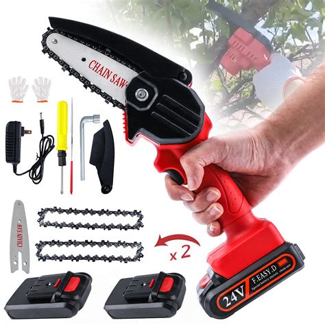 Mini Chainsaw Cordless 4 Inch Electric Mini Chainsaw With 2pcs 2000mah Rechargeable Battery