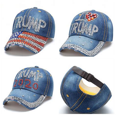 Discount Donald Trump Denim Baseball Cap Outdoor I Love Trump 2020 ...