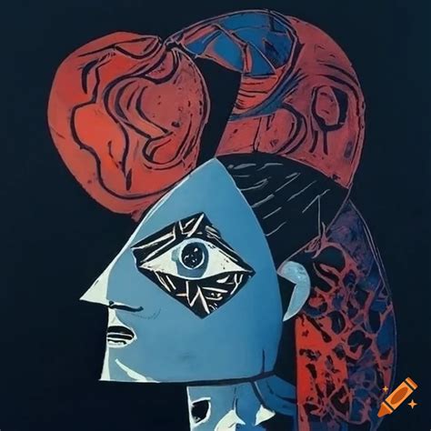 Picasso Spacebird Linocut Artwork On Craiyon