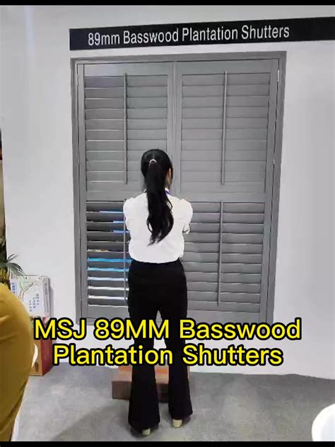 Custom Made Sliding Bypass Plantation Shutters For Glass Door And