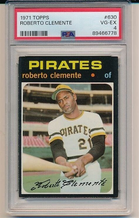 ROBERTO CLEMENTE PITTSBURGH PIRATES TOPPS 1971 630 PSA 4 NEWLY GRADED