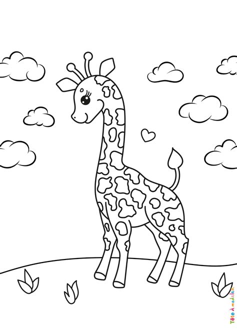 Coloriage Girafe Un Dessin Imprimer De T Te Modeler