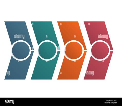 Timeline Pfeile Infografik Bunte Diagramm Vorlage Mit Optionen