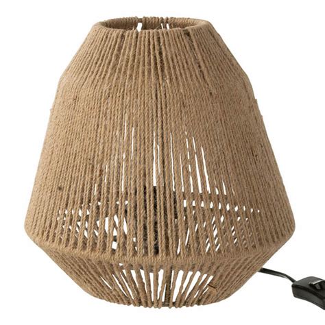 Lampe De Table Rustique Beige En Corde Jolipa Tina Lampesenligne Fr