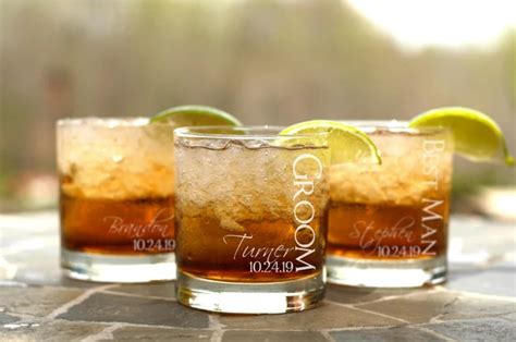 Groomsmen T Custom Whiskey Glass Personalized Glass Etsy