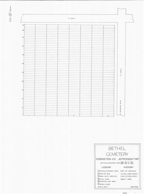 WPA CEMETERY PLAT MAPS COSHOCTON COUNTY JEFFERSON TOWNSHIP BETHEL