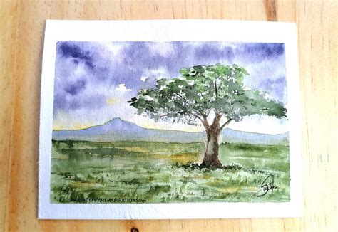 Watercolor landscape tutorial for beginners with video - My Art Aspirations