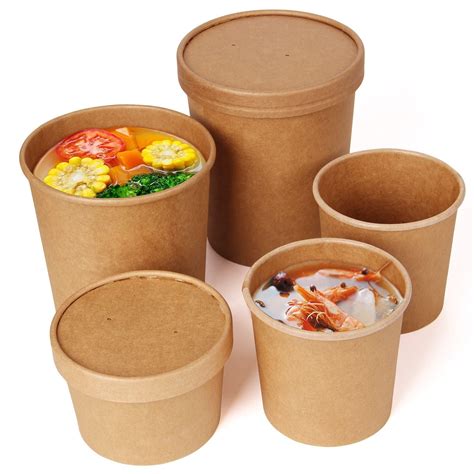 Aqueous Disposable Container Biodegradable Bucket Take Out Soup Cup