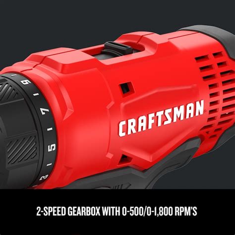 CRAFTSMAN V20 20-volt Max 1/2-in Keyless Cordless Drill (2-Batteries ...