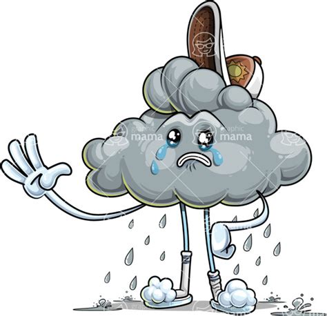 Funny Cloud Cartoon Character Set Goodbye Graphicmama