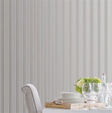 Silver Satin Striped Wallpaper