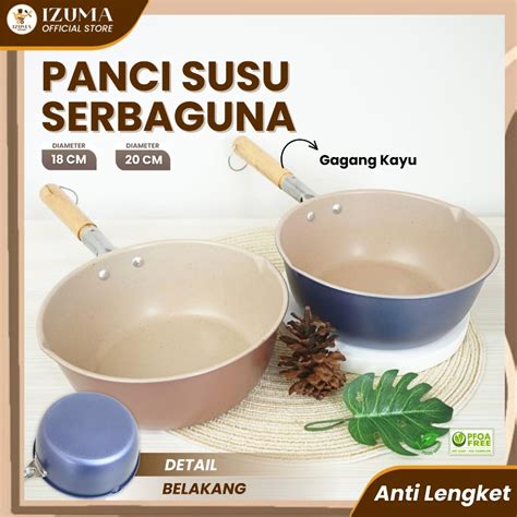 Jual Izuma Panci Susu Marble Anti Lengket Cm Gagang Kayu Shopee