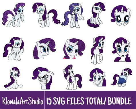 15 Colored Layered Rarity Mlp Svg Filesbundle For Cricut Svg Layered