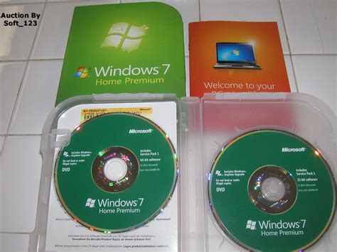 Microsoft Windows 7 Home Premium Full W SP1 32 Bit 64 Bit DVD MS WIN