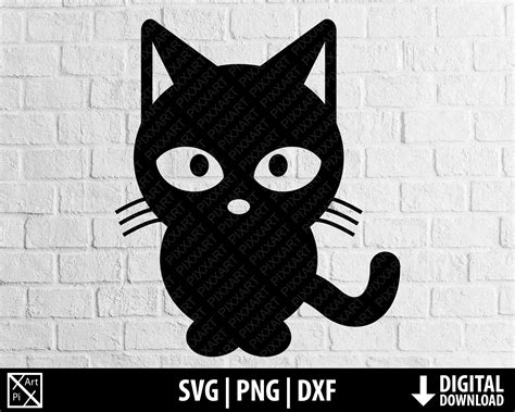 Black Cat Svg Cute Cat Svg Dxf Cat Cut File Cricut Cat Etsy