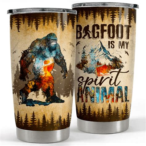 Sandjest Bigfoot Tumbler Cup 20oz Bigfoot Ts For Men Stainless Steel Insulated Tumblers