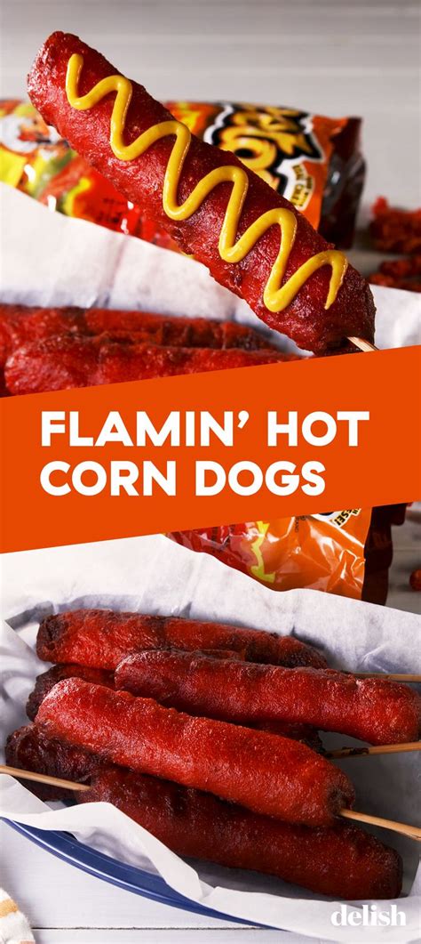 Flamin Hot Cheetos Make The Crispiest Corn Dogs Recipe Fair Food