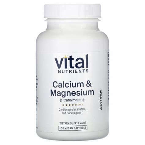 Vital Nutrients Calcium Magnesium Vegan Capsules Count