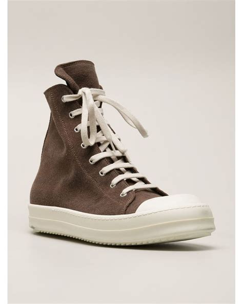 Rick Owens Ramones High Top Trainers In Brown For Men Lyst