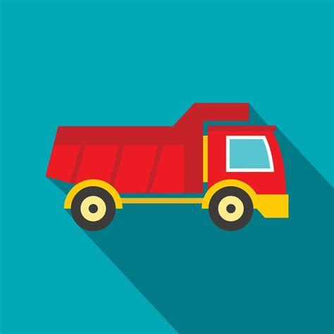 Red Toy Truck Icon Flat Style Vector Art At Vecteezy