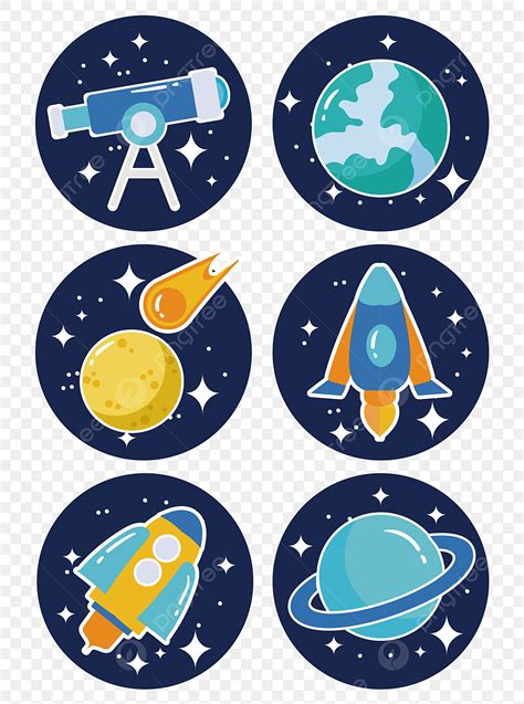 Espacio Universo Planeta Astronáutica Vector Pegatina Decoración PNG