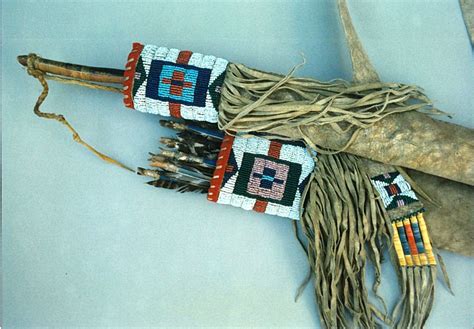 Detail From Sioux Type Bow Case Quiver Sinew Beaded Buffalo Hide Quillwork Mark Miller