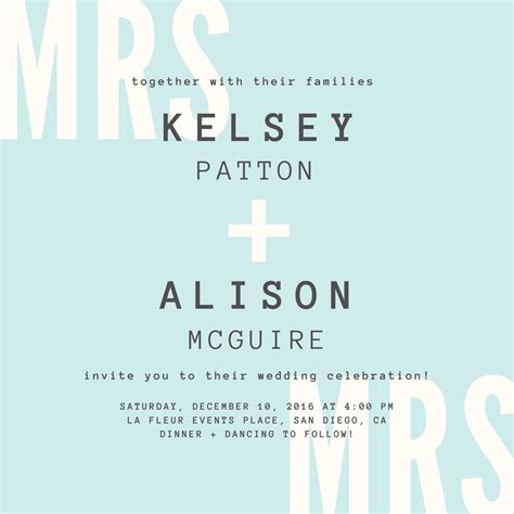 Free Custom Printable Same Sex Wedding Invitation Templates Canva