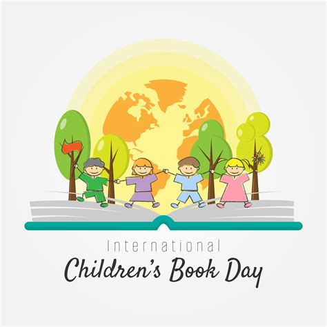 International Children's Book Day poster with happy children 40184000 ...