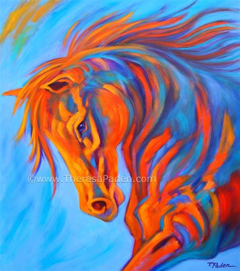 Large Colorful Abstract Horse Painting by Theresa Paden