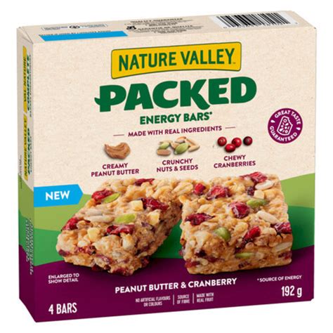 Nature Valley Energy Bar Peanut Butter And Cranberry 4 Pack 192 G Voilà