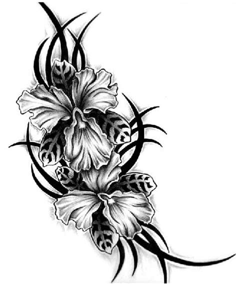 Black Hibiscus Tattoo - ClipArt Best