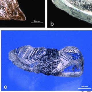 Photographs showing three twinned diamond crystals examined in this... | Download Scientific Diagram