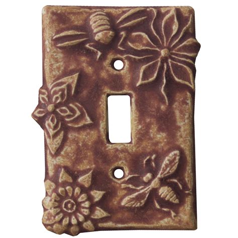 Honeybees Ceramic Light Switch Plate Creative Unique Handmade Rustic