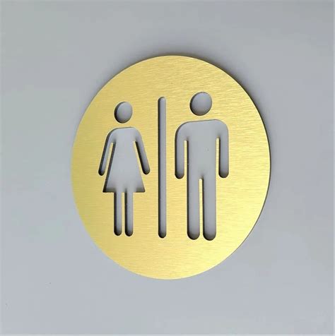 Golden Round Acrylic Toilet Sign Board 4mm In Dhanaura Id 2849762841488