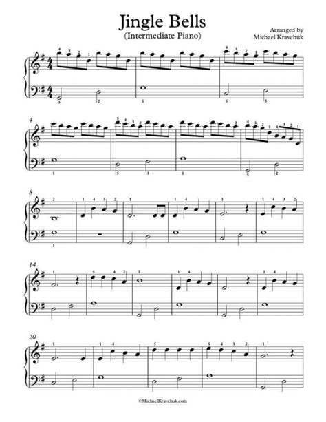 Free Piano Arrangement Sheet Music Jingle Bells Michael Kravchuk