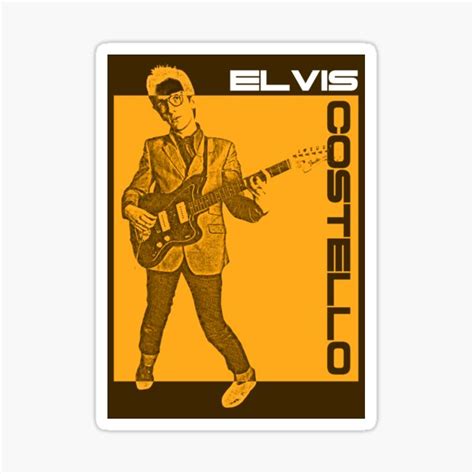 Elvis Costello Retro Style My Aim Fanart Sticker By Acquiesce