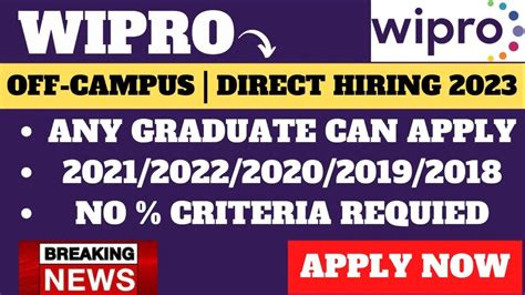 Mass Hiring From Wipro 20222023 Batch Bcabsc Eligible 30 Jan 2023 Last Date Must Apply