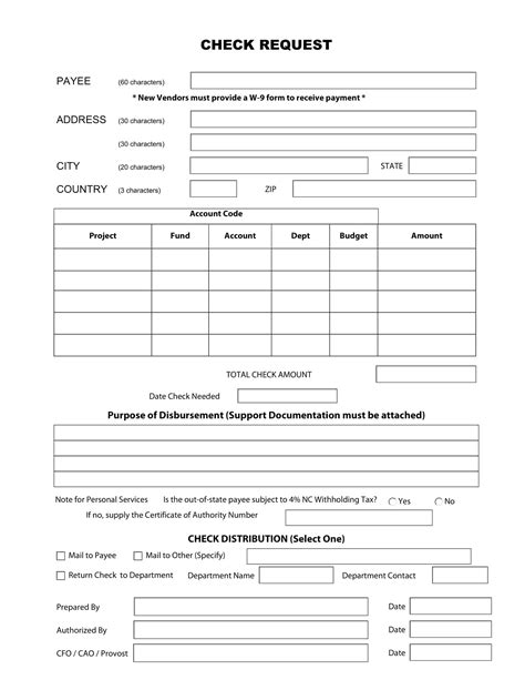 Free Printable Check Request Form Templates Pdf Word Excel