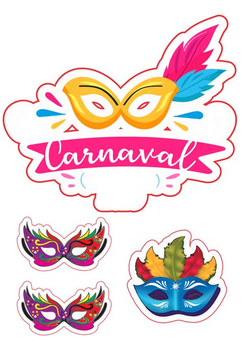 Topo De Bolo Carnaval 14 OrigamiAmi