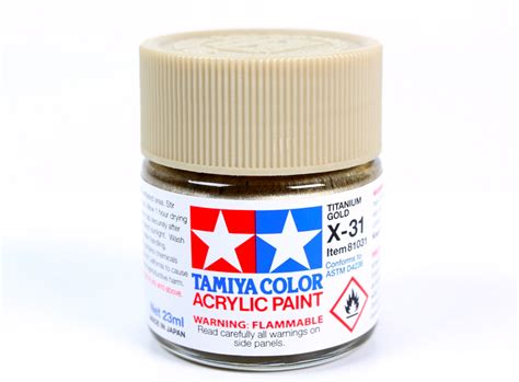 Acryl 23ml X 31 Titanium Gold Gloss Tamiya 81031