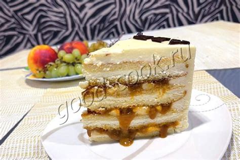 Торт "Молочная девочка" с бананами в карамели. Рецепт приготовления