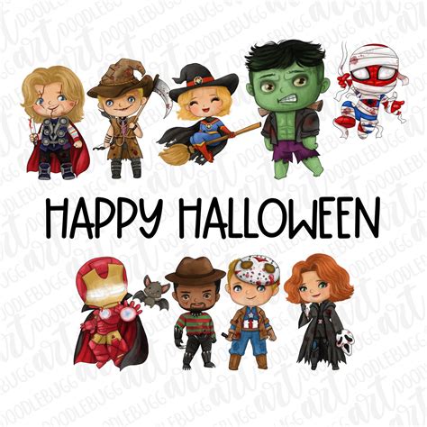 Happy Halloween Superhero Inspired Transparent Png File Etsy