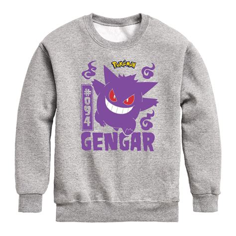 Pokemon Gengar Youth Crewneck Fleece Sweatshirt