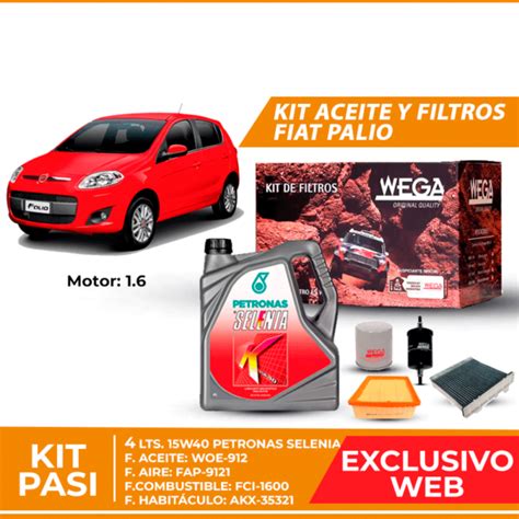 Kit Cambio De Aceite Y Filtros Para Fiat Palio Lubritodo